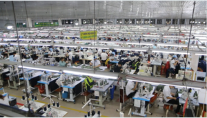 INSIDE VIEW OF A GARMENTS FACTORY