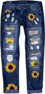 womens patchwork denim jeans