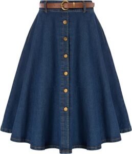 WOMEN'S LONG FLOWING JEANS SKIRT